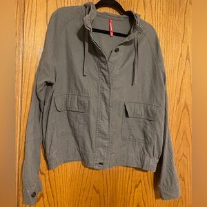 Gray UNIONBAY Linen Jacket with hood. Lightweight XL